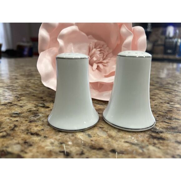 Creative Salt & Pepper Shaker Platinum Star Burst Fine China Japan 1014 Atomic - Picture 5 of 9